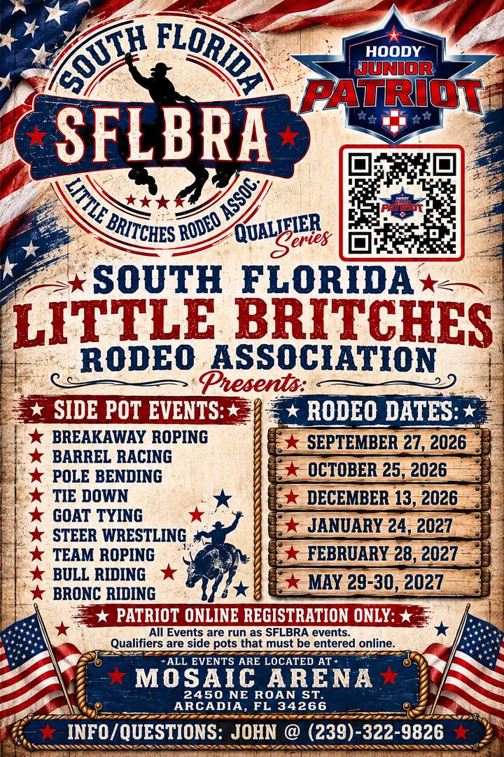 2026&ndash;27 season flier &mdash; all six rodeo dates